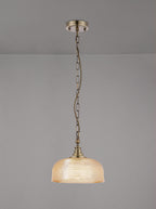 Luminosity Designs - Antique Brass Sledmere 27cm Flush/Single Pendant, 1 Light Adjustable to Semi Flush, E27 - Luminosity Designs Ltd