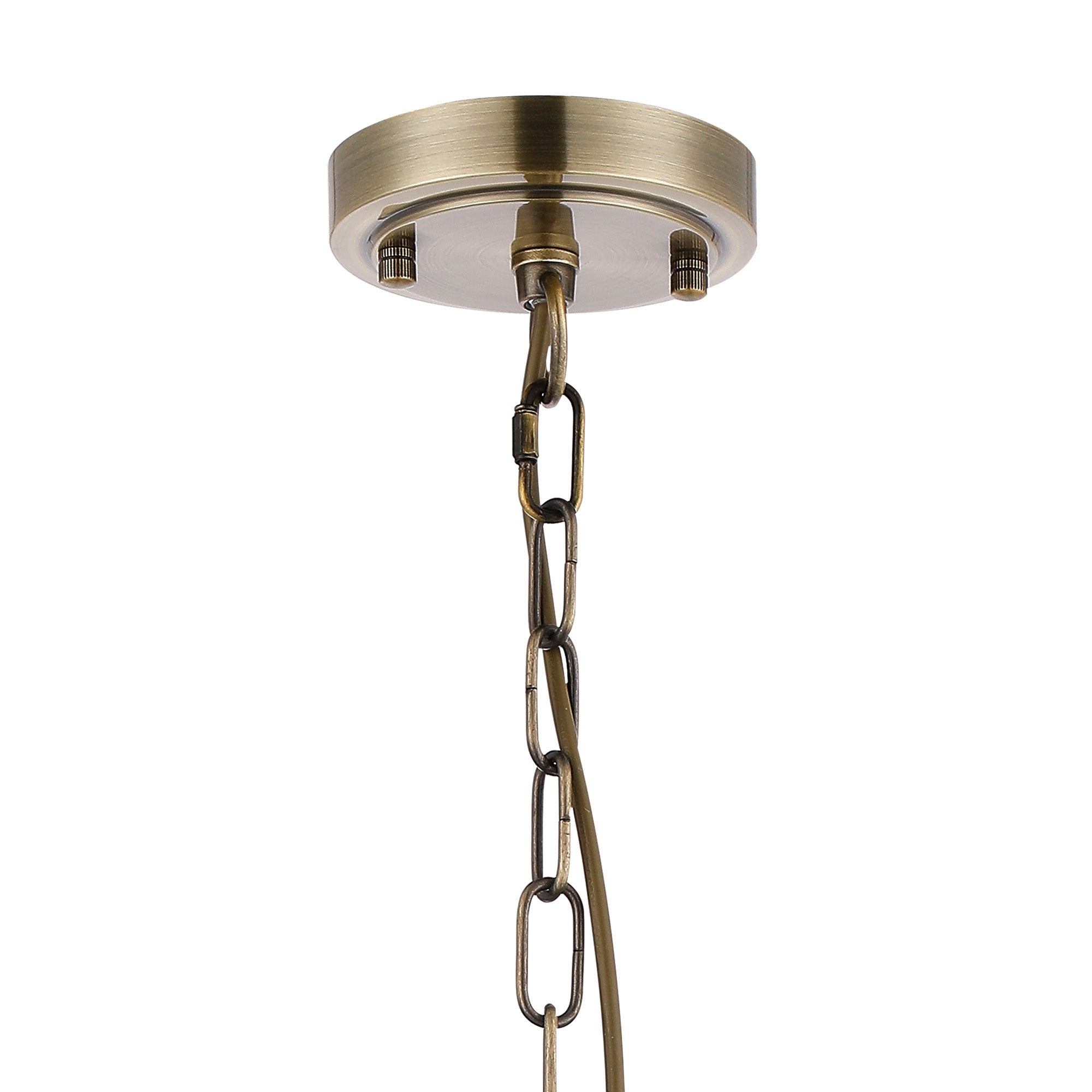 Luminosity Designs - Antique Brass Sledmere 27cm Flush/Single Pendant, 1 Light Adjustable to Semi Flush, E27 - Luminosity Designs Ltd