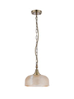Luminosity Designs - Antique Brass Sledmere 27cm Flush/Single Pendant, 1 Light Adjustable to Semi Flush, E27 - Luminosity Designs Ltd