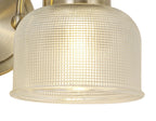 Luminosity Designs - Antique Brass Sledmere Double Wall Light, Switched, 2 x E27, Glass Shade - Luminosity Designs Ltd