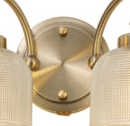 Luminosity Designs - Antique Brass Sledmere Double Wall Light, Switched, 2 x E27, Glass Shade - Luminosity Designs Ltd