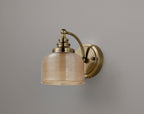 Luminosity Designs - Antique Brass Sledmere Single Wall Light, Switched, 1 x E27, Glass Shade - Luminosity Designs Ltd