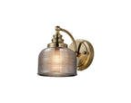 Luminosity Designs - Antique Brass Sledmere Single Wall Light, Switched, 1 x E27, Glass Shade - Luminosity Designs Ltd