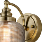 Luminosity Designs - Antique Brass Sledmere Single Wall Light, Switched, 1 x E27, Glass Shade - Luminosity Designs Ltd