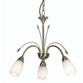 Luminosity Designs - Antwerp 3 Light Pendant with Frosted Floral Style Glass E14 (Oaks 4316/3) - Luminosity Designs Ltd