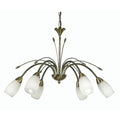 Luminosity Designs - Antwerp 6 Light Pendant with Frosted Floral Style Glasses E14 (Oaks 436/16) - Luminosity Designs Ltd