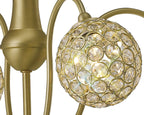 Diyas - Apollo Pendant 4 Light in Satin Brass with Crystal Details (Diyas IL20691) - Luminosity Designs Ltd