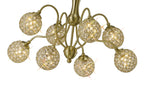 Diyas - Apollo Pendant 8 Light Satin Brass with Crystal Buttons (Diyas IL20692) - Luminosity Designs Ltd