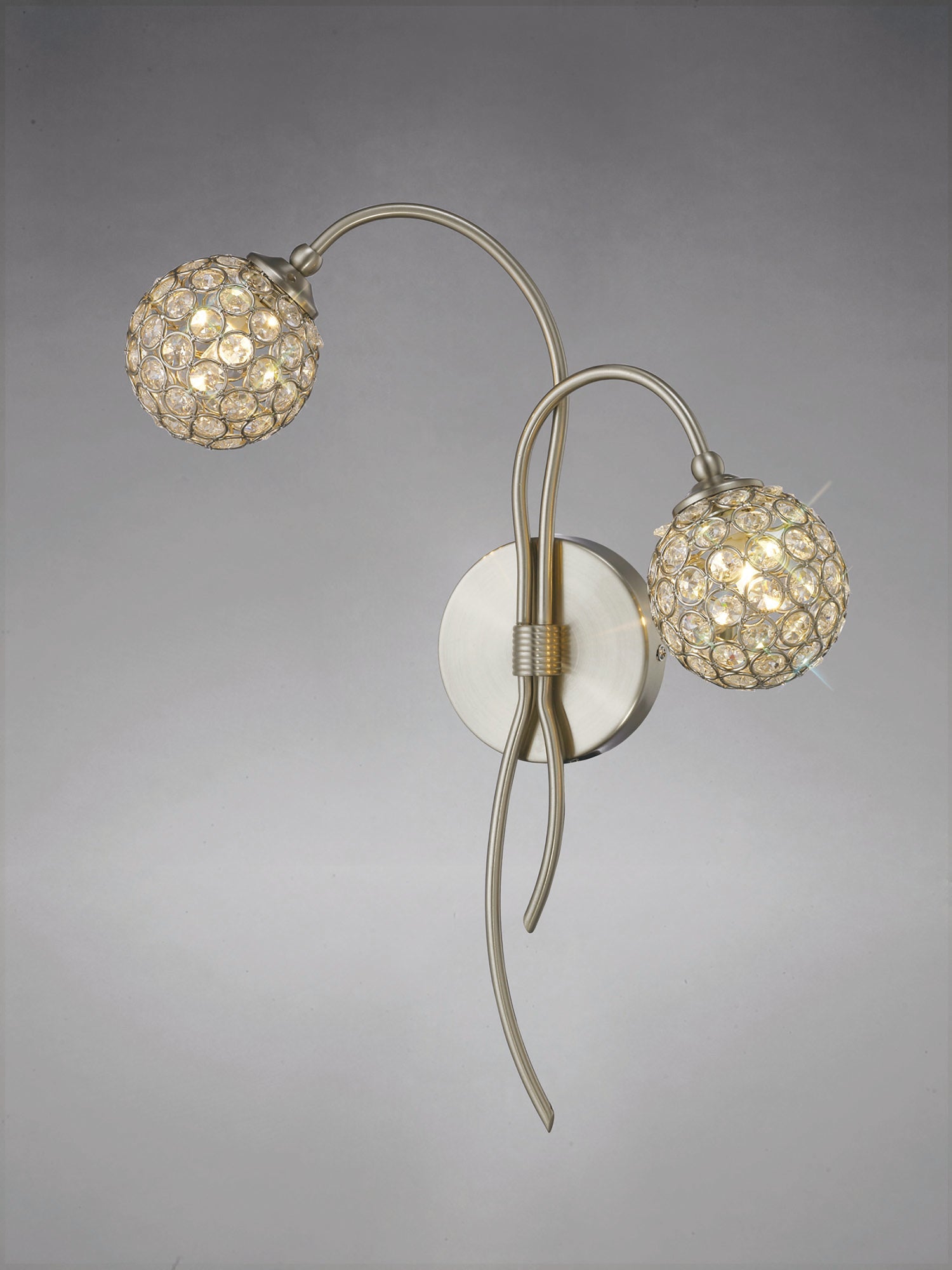 Diyas - Apollo Satin Nickel Wall Lamp - Luminosity Designs Ltd