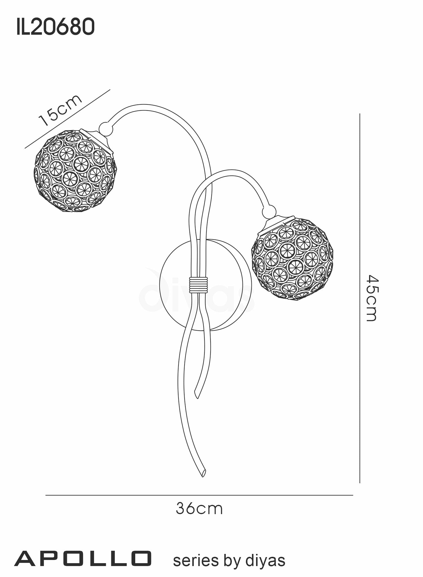 Diyas - Apollo Satin Nickel Wall Lamp - Luminosity Designs Ltd