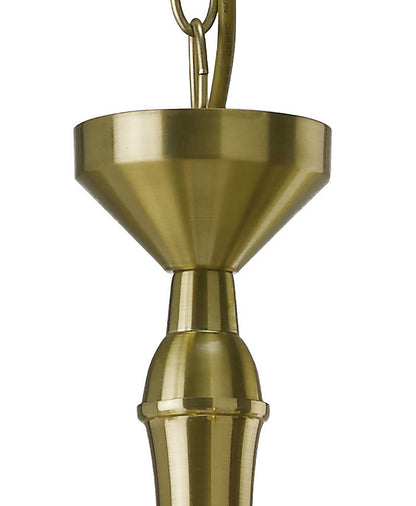 Apollo Pendant 8 Light Satin Brass with Crystal Buttons  (Diyas IL20692)