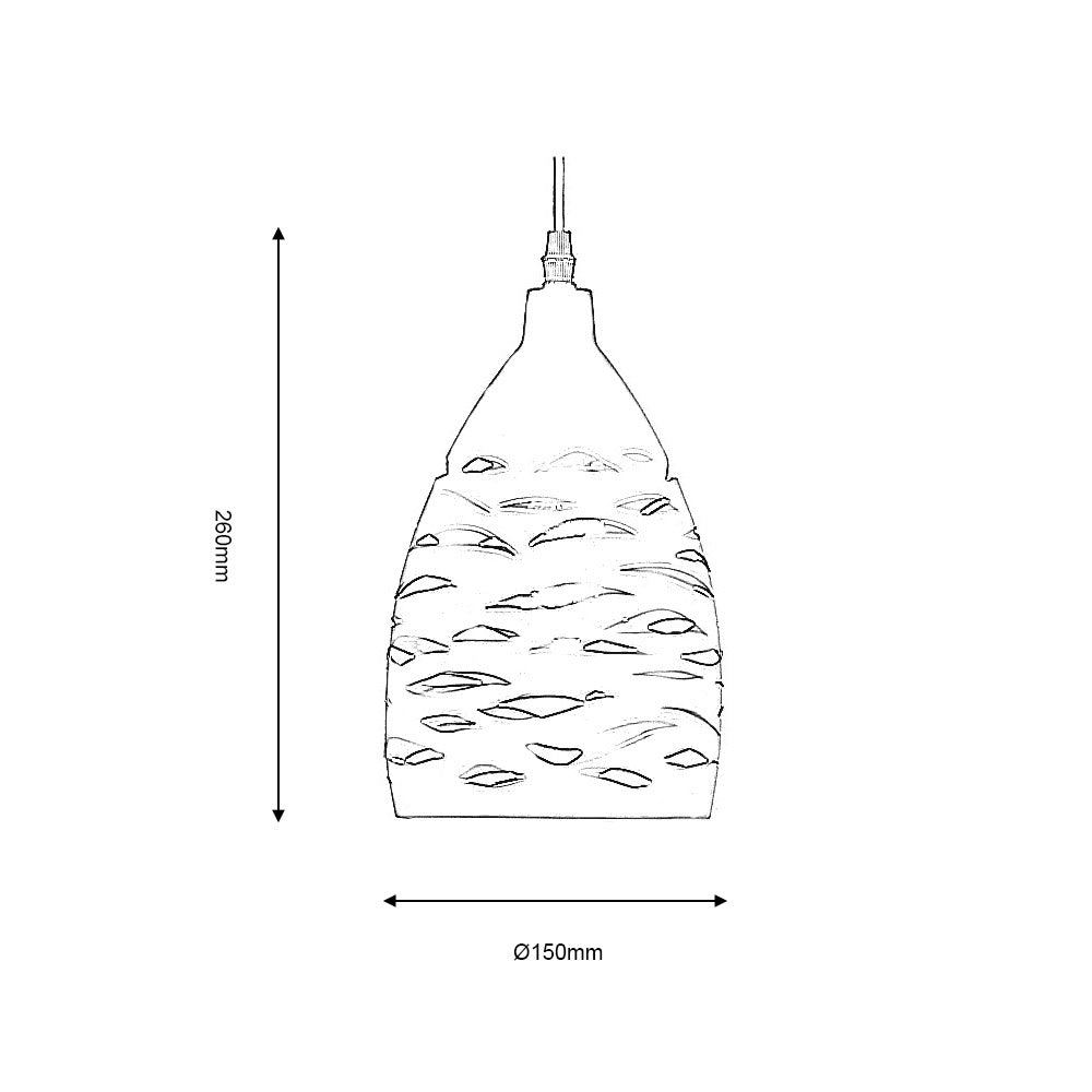 Oaks Lighting - Arbar Metal Modern Style Pendant With Cut Out Details, 1x E27 (Oaks 5312/1 P) - Luminosity Designs Ltd