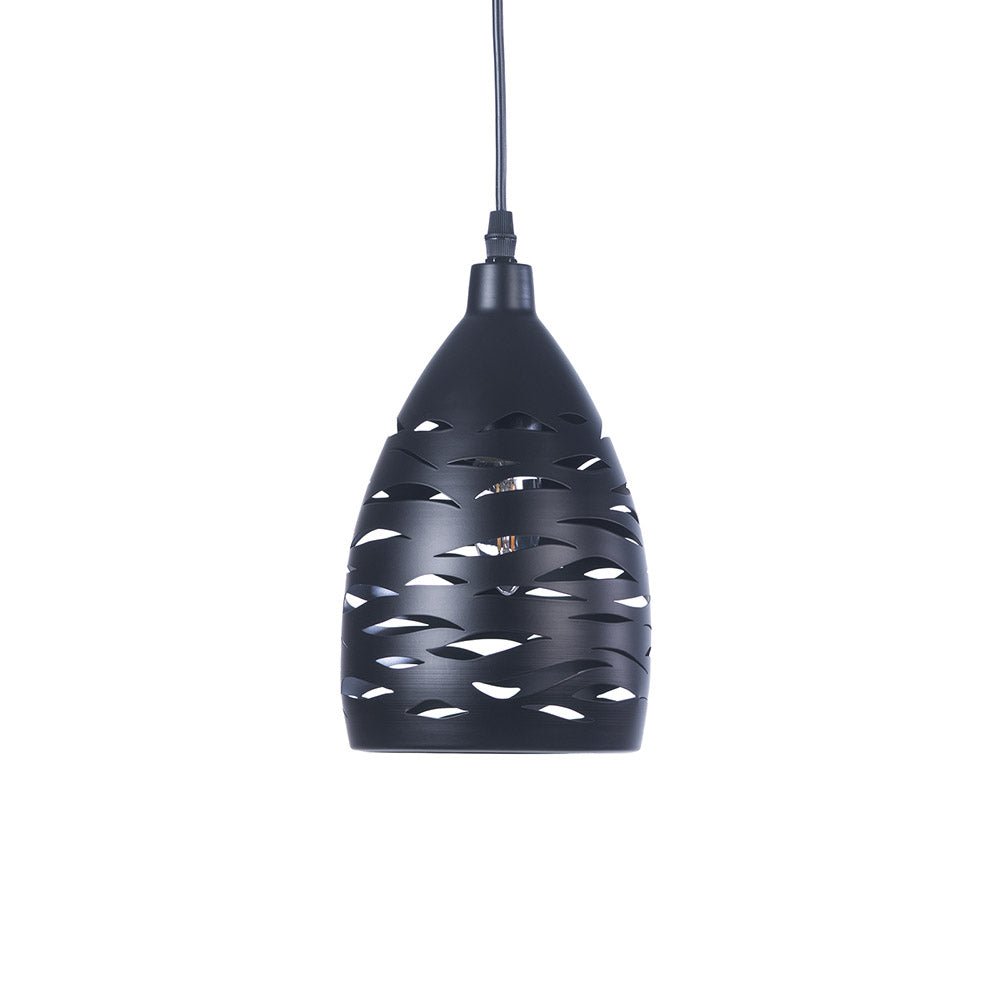 Oaks Lighting - Arbar Metal Modern Style Pendant With Cut Out Details, 1x E27 (Oaks 5312/1 P) - Luminosity Designs Ltd