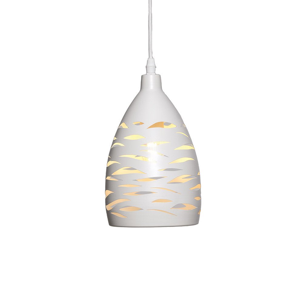 Oaks Lighting - Arbar Metal Modern Style Pendant With Cut Out Details, 1x E27 (Oaks 5312/1 P) - Luminosity Designs Ltd