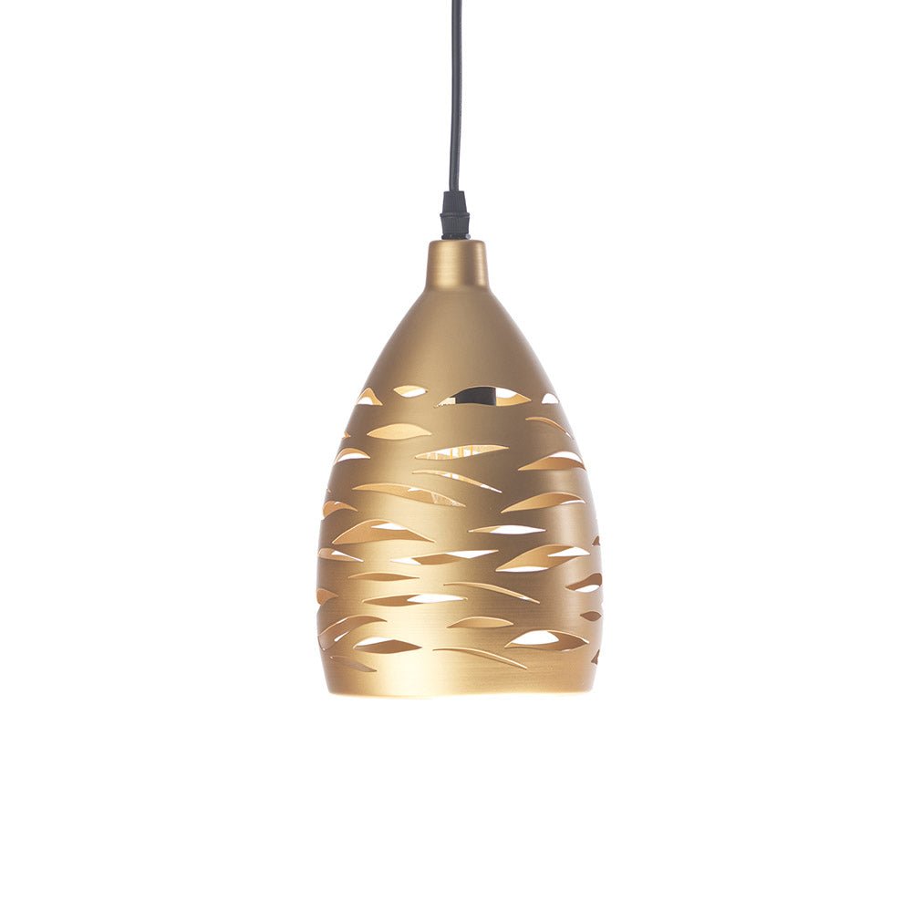 Oaks Lighting - Arbar Metal Modern Style Pendant With Cut Out Details, 1x E27 (Oaks 5312/1 P) - Luminosity Designs Ltd