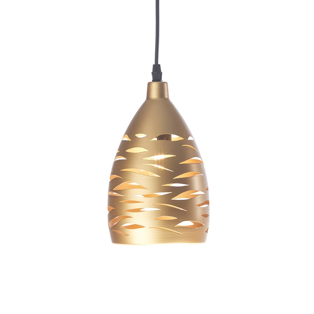 Oaks Lighting - Arbar Metal Modern Style Pendant With Cut Out Details, 1x E27 (Oaks 5312/1 P) - Luminosity Designs Ltd