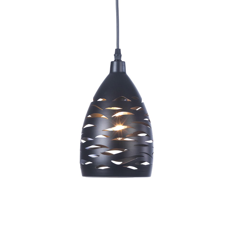 Oaks Lighting - Arbar Metal Modern Style Pendant With Cut Out Details, 1x E27 (Oaks 5312/1 P) - Luminosity Designs Ltd