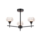 Luminosity Designs - Aria IP44 Rated Bathroom Semi Flush 3 Arm Light With Cut Glass Shades - Luminosity Designs Ltd