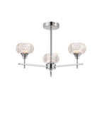 Luminosity Designs - Aria IP44 Rated Bathroom Semi Flush 3 Arm Light With Cut Glass Shades - Luminosity Designs Ltd