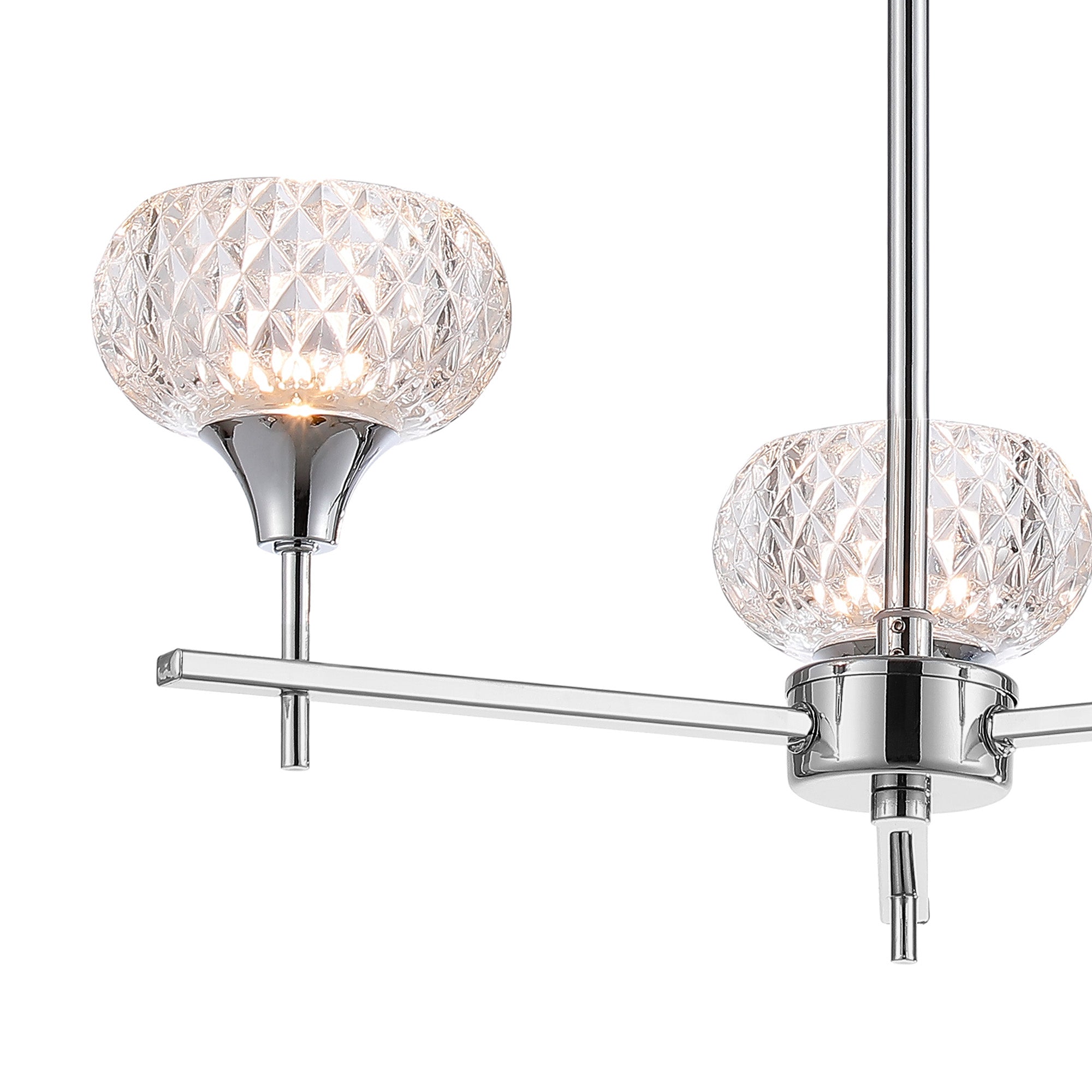 Luminosity Designs - Aria IP44 Rated Bathroom Semi Flush 3 Arm Light With Cut Glass Shades - Luminosity Designs Ltd