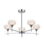 Luminosity Designs - Aria IP44 Rated Bathroom Semi Flush 5 Arm Light With Cut Glass Shades - Luminosity Designs Ltd