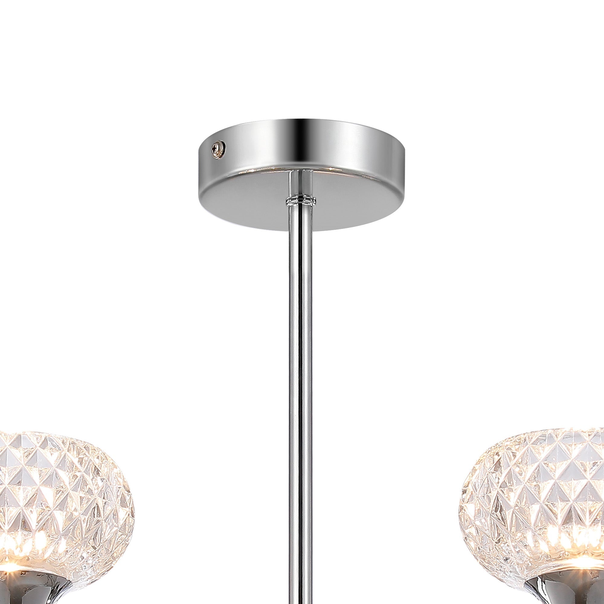 Luminosity Designs - Aria IP44 Rated Bathroom Semi Flush 5 Arm Light With Cut Glass Shades - Luminosity Designs Ltd