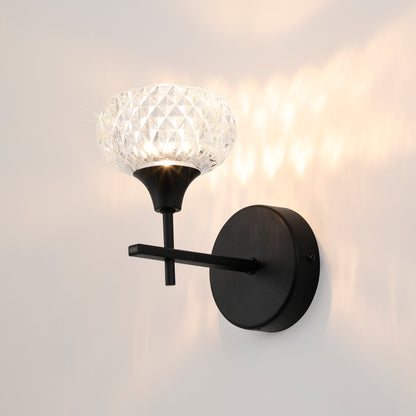 Aria IP44 Rated Bathroom Wall Light With Cut Glass Shade