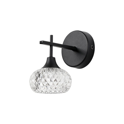 Aria IP44 Rated Bathroom Wall Light With Cut Glass Shade