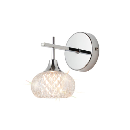 Aria IP44 Rated Bathroom Wall Light With Cut Glass Shade