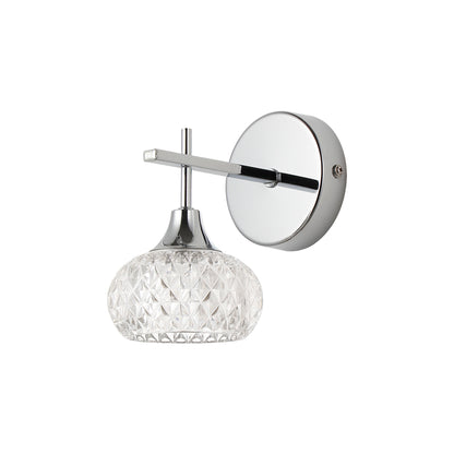 Aria IP44 Rated Bathroom Wall Light With Cut Glass Shade