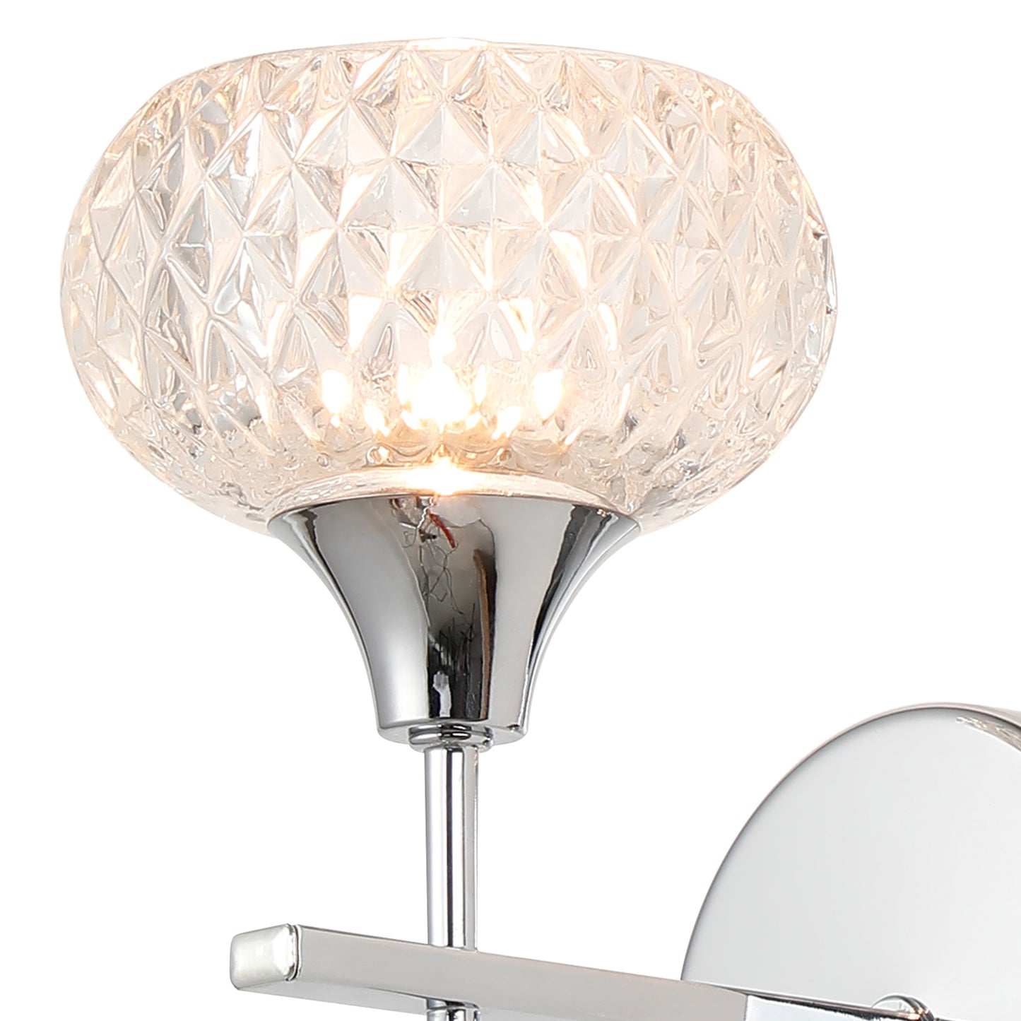 Aria IP44 Rated Bathroom Wall Light With Cut Glass Shade