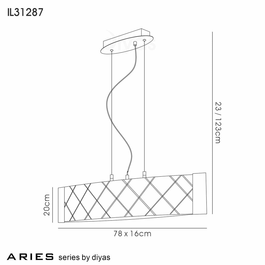 Diyas - Aries Linear Pendant - Luminosity Designs Ltd