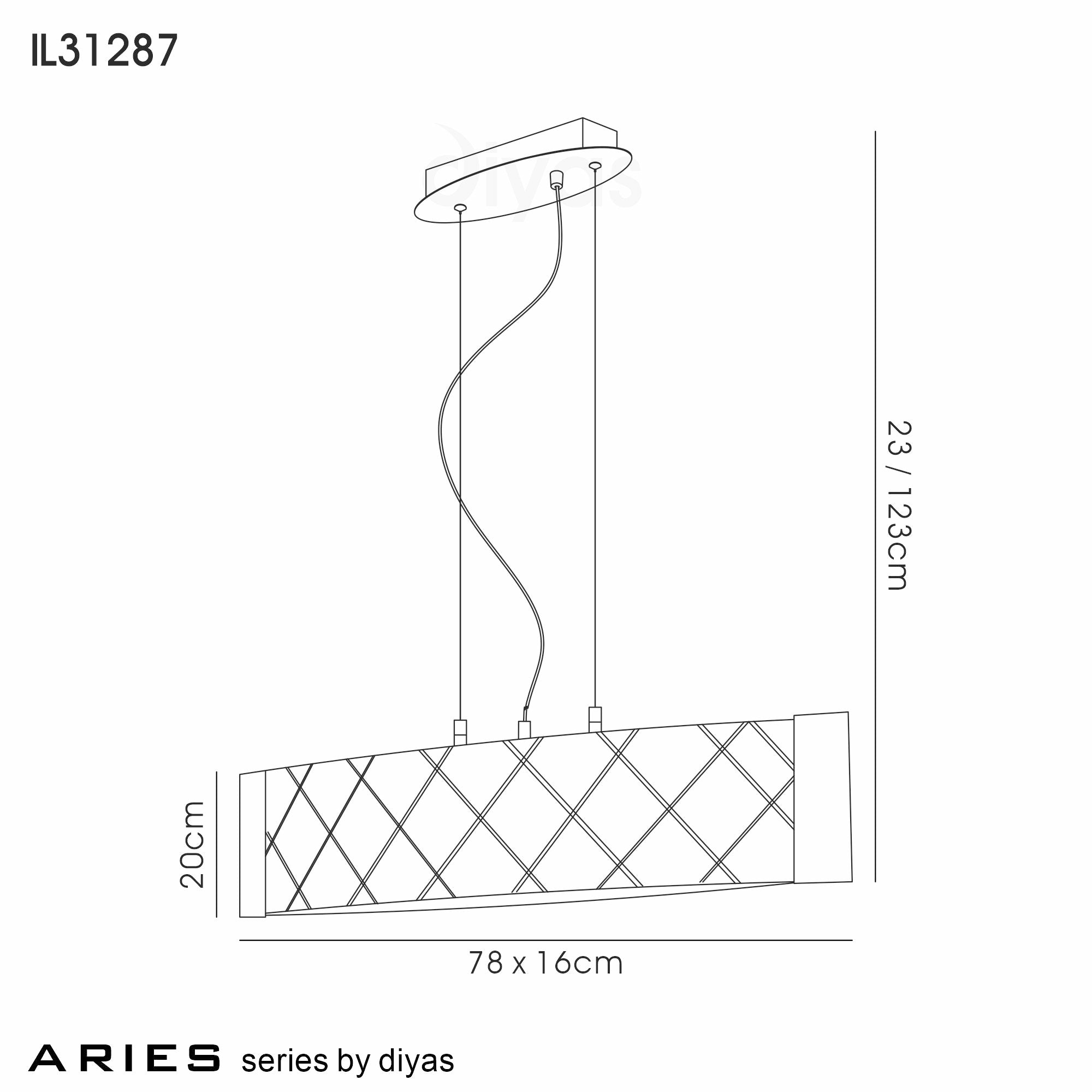 Diyas - Aries Linear Pendant - Luminosity Designs Ltd