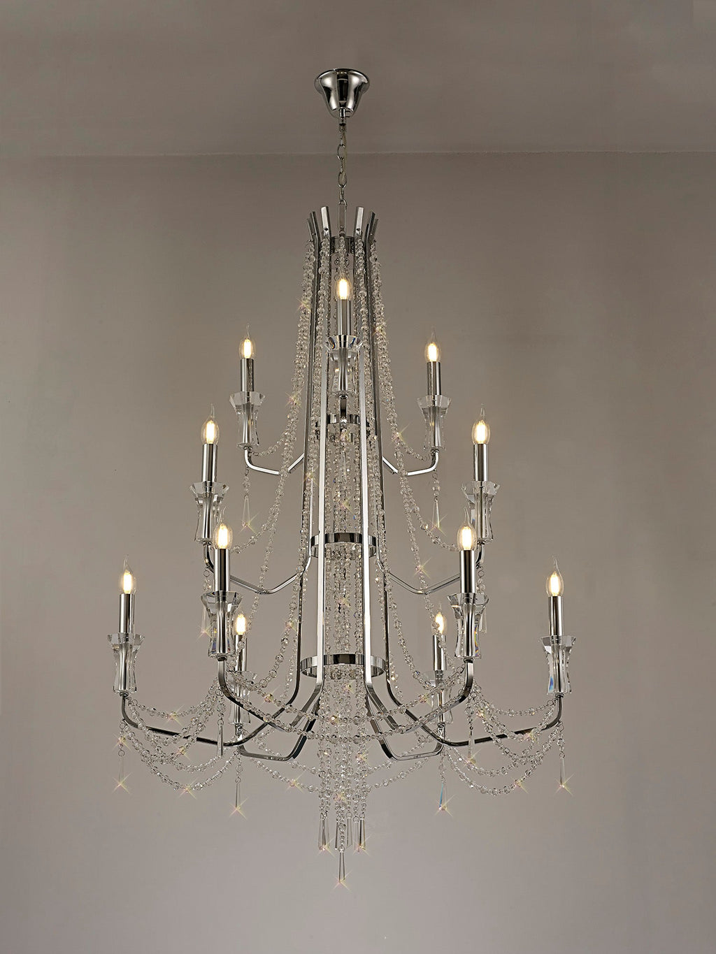 Diyas - Armand Tiered 12 Light Chandelier - Luminosity Designs Ltd