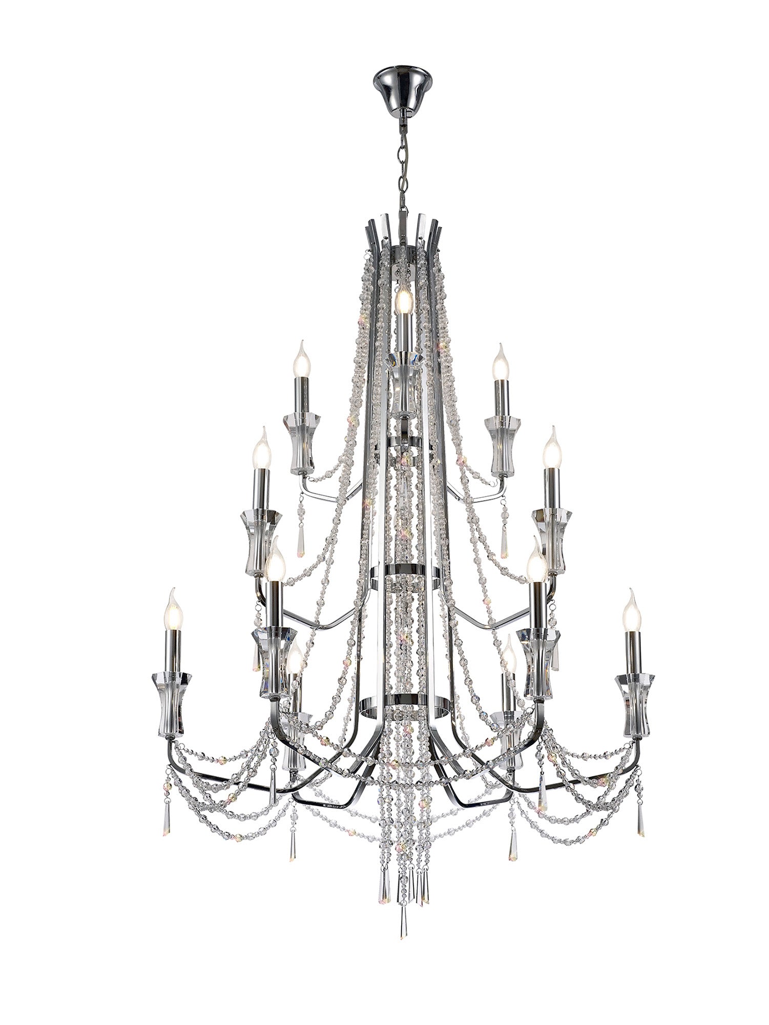 Diyas - Armand Tiered 12 Light Chandelier - Luminosity Designs Ltd
