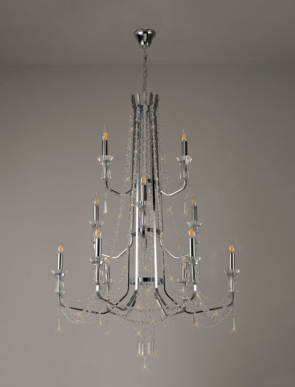 Diyas - Armand Tiered 12 Light Chandelier - Luminosity Designs Ltd