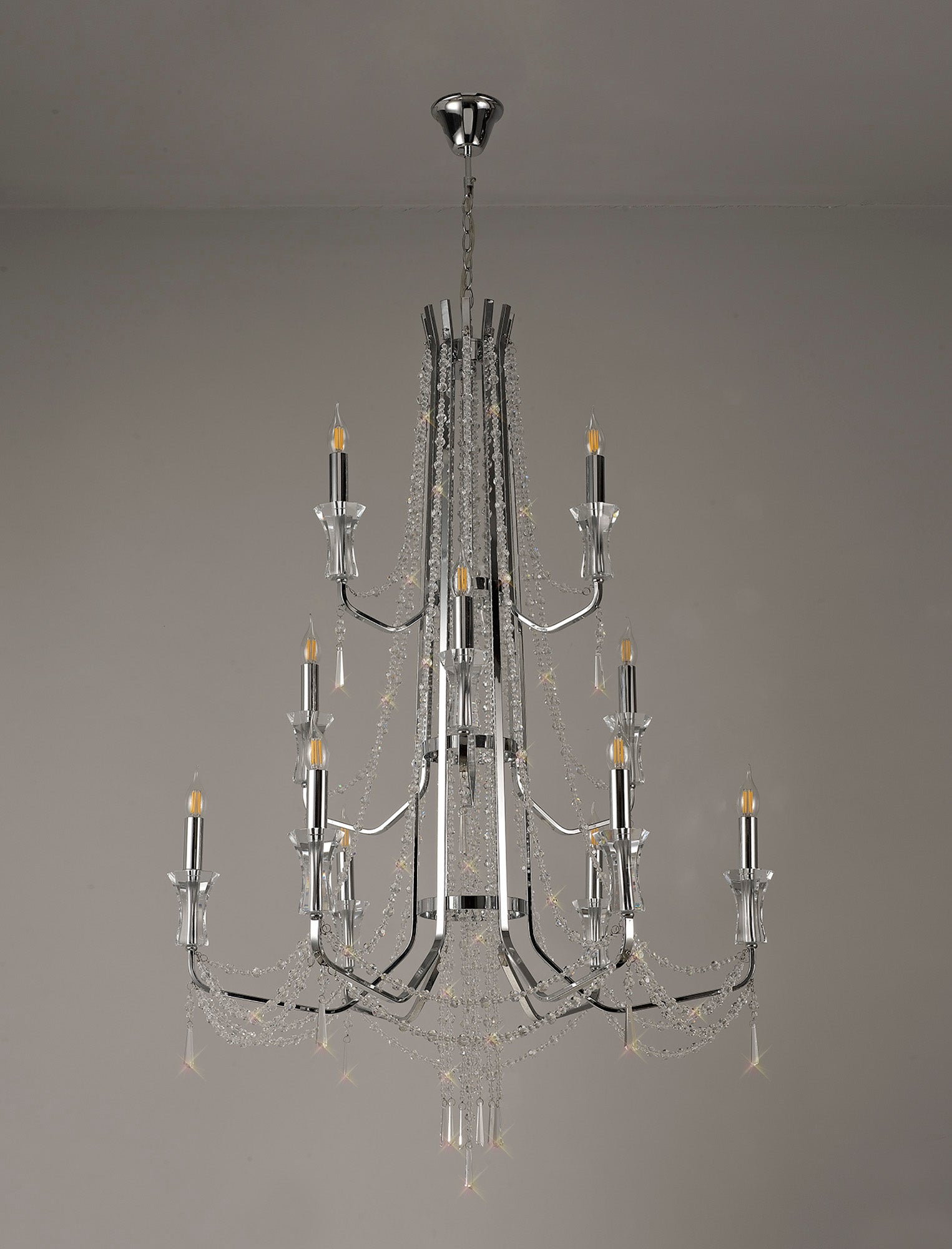 Diyas - Armand Tiered 12 Light Chandelier - Luminosity Designs Ltd
