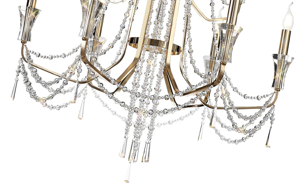 Diyas - Armand Tiered 12 Light Chandelier - Luminosity Designs Ltd