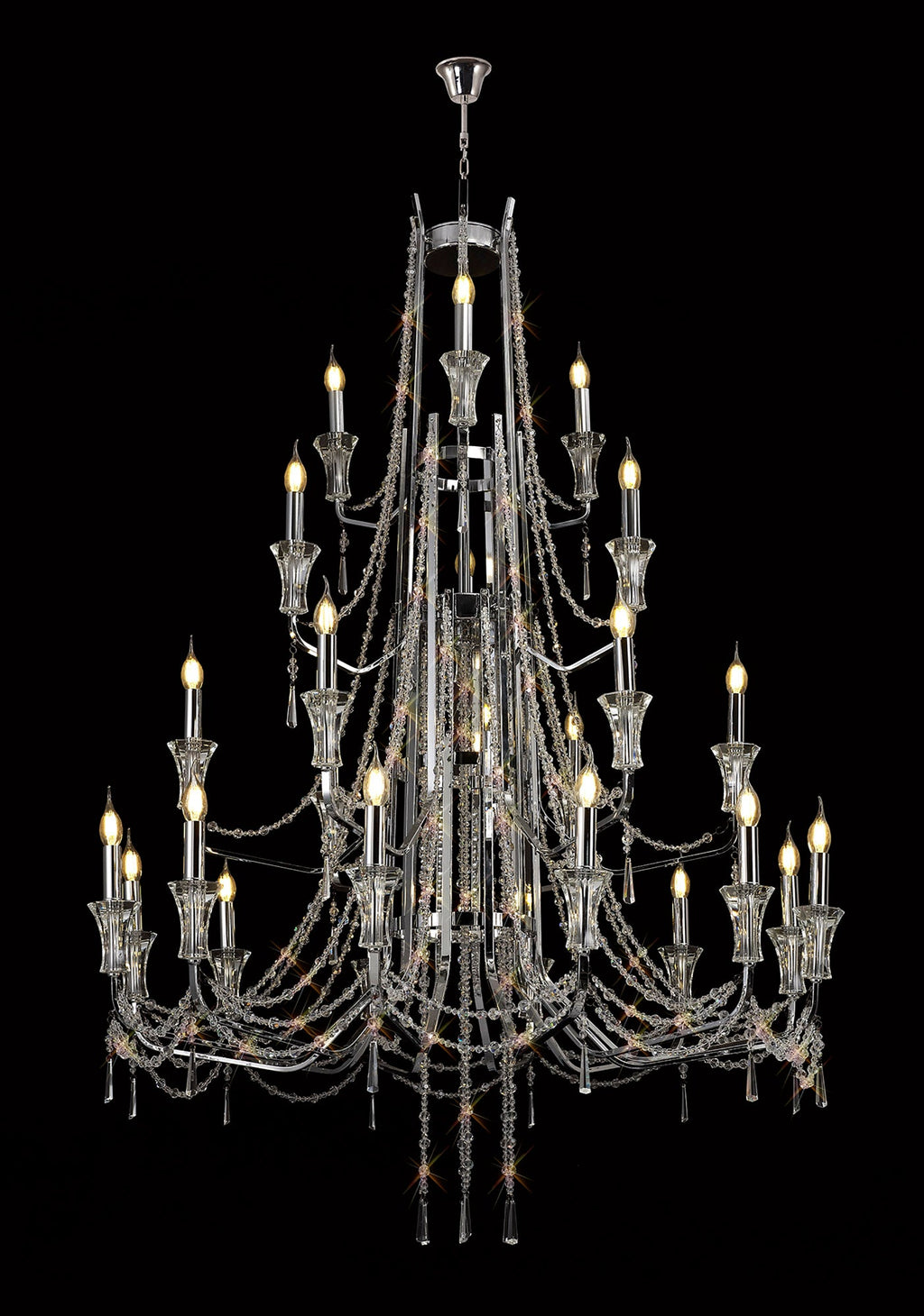 Diyas - Armand Tiered 24 Light Chandelier - Luminosity Designs Ltd
