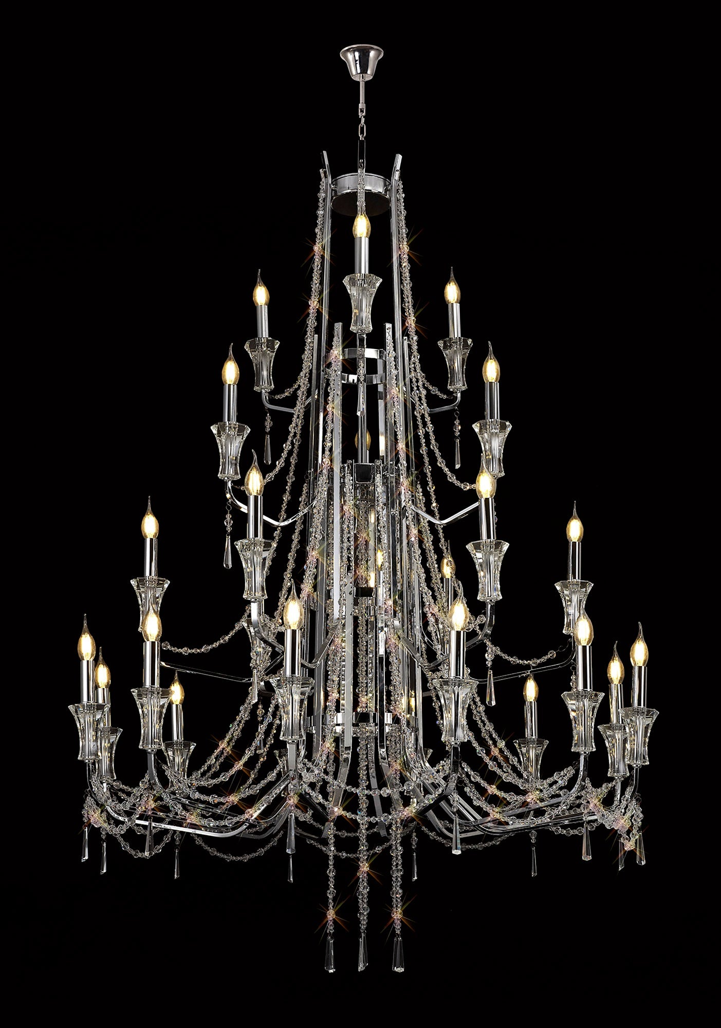 Diyas - Armand Tiered 24 Light Chandelier - Luminosity Designs Ltd