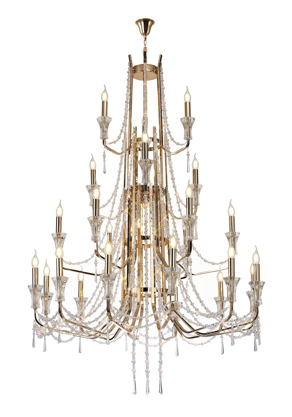 Diyas - Armand Tiered 24 Light Chandelier - Luminosity Designs Ltd