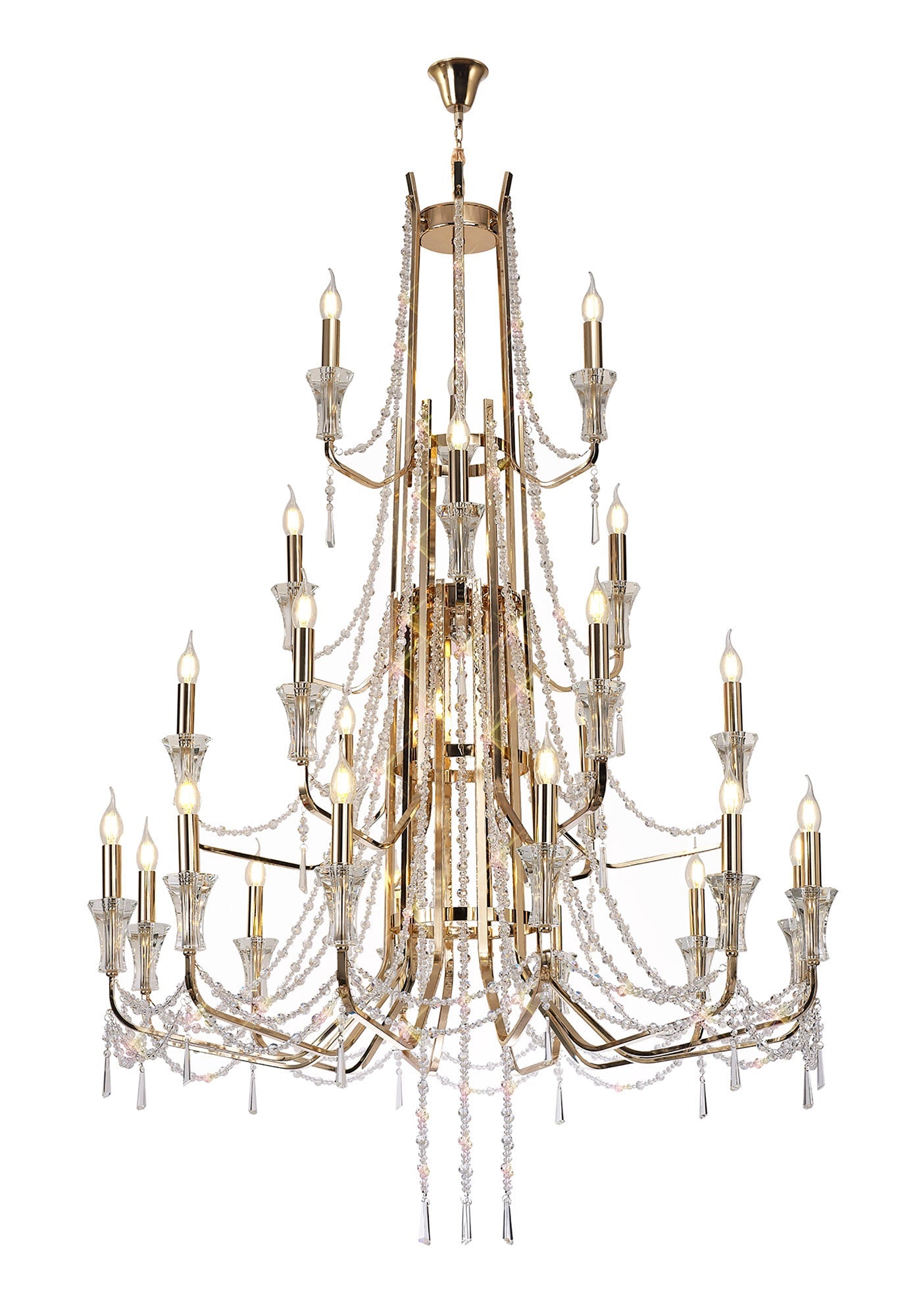 Diyas - Armand Tiered 24 Light Chandelier - Luminosity Designs Ltd