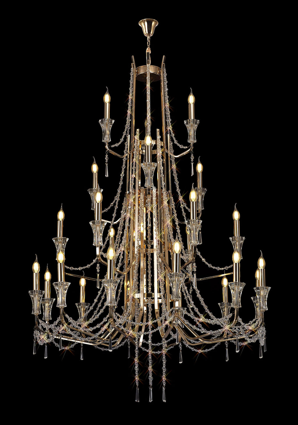 Diyas - Armand Tiered 24 Light Chandelier - Luminosity Designs Ltd