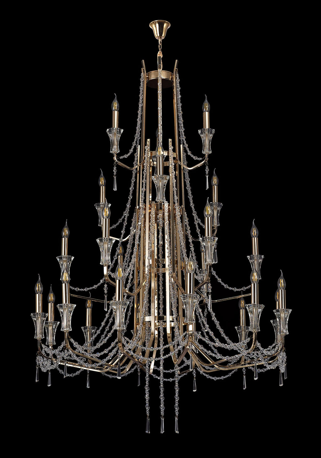 Diyas - Armand Tiered 24 Light Chandelier - Luminosity Designs Ltd