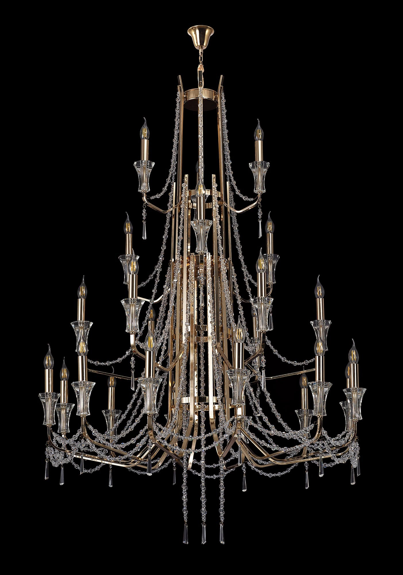Diyas - Armand Tiered 24 Light Chandelier - Luminosity Designs Ltd