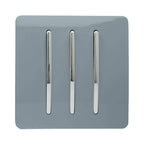Trendi, Artistic Modern 3 Gang 2 Way 10 Amp Rocker Light Switch, BRITISH MADE, (25mm Back Box Required)