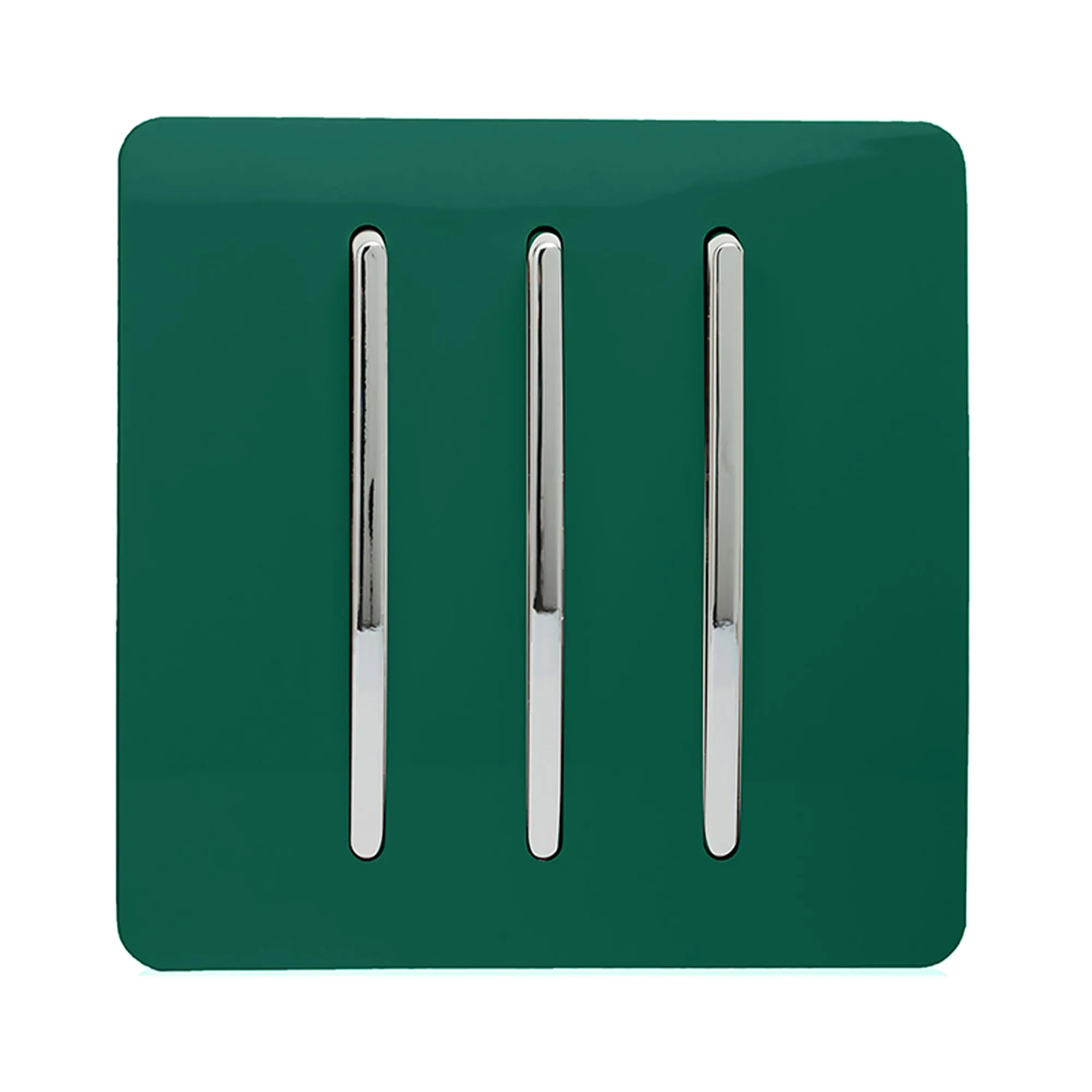 Trendi, Artistic Modern 3 Gang 2 Way 10 Amp Rocker Light Switch, BRITISH MADE, (25mm Back Box Required)