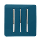 Trendi, Artistic Modern 3 Gang 2 Way 10 Amp Rocker Light Switch, BRITISH MADE, (25mm Back Box Required)