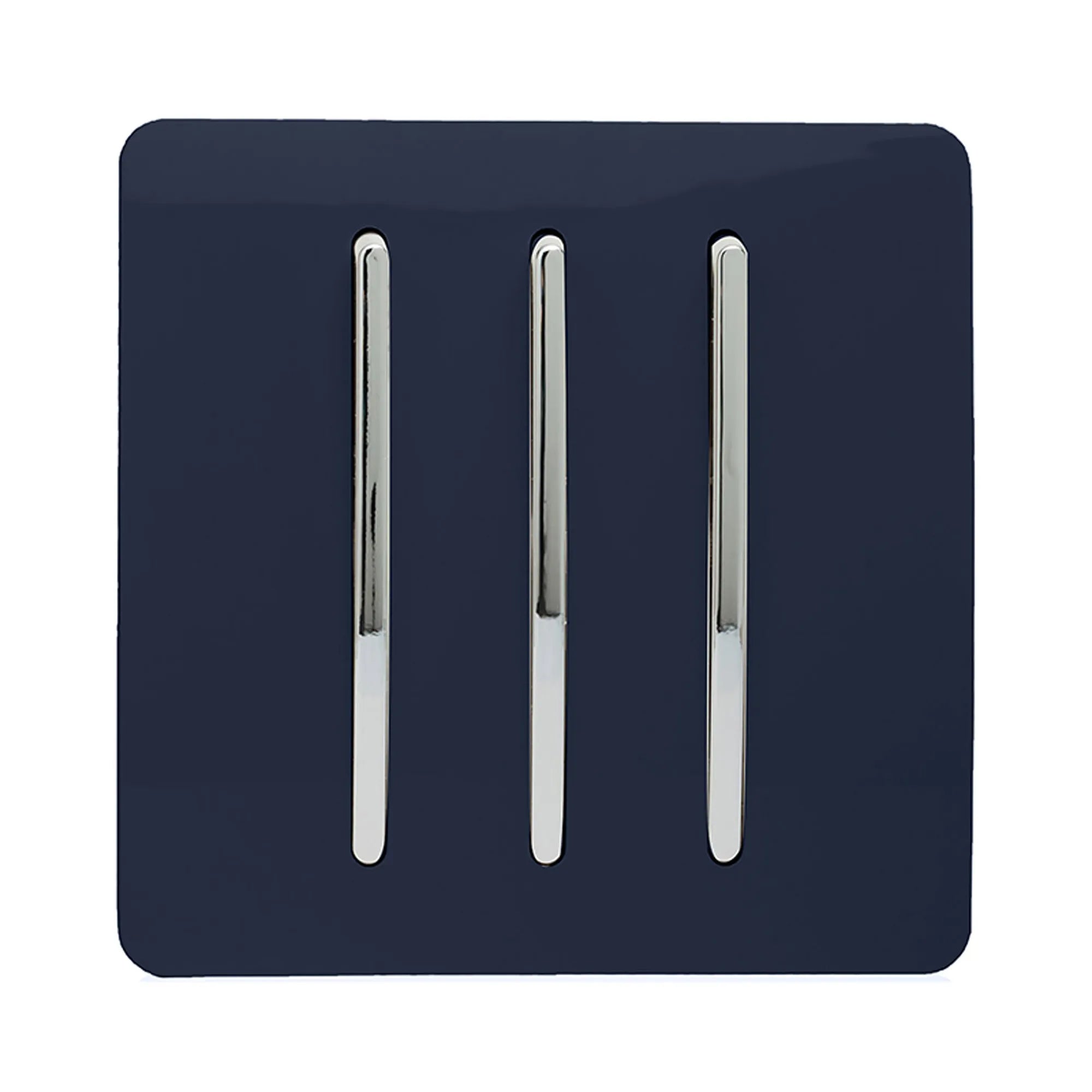 Trendi, Artistic Modern 3 Gang 2 Way 10 Amp Rocker Light Switch, BRITISH MADE, (25mm Back Box Required)