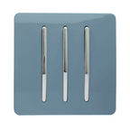 Trendi, Artistic Modern 3 Gang 2 Way 10 Amp Rocker Light Switch, BRITISH MADE, (25mm Back Box Required)